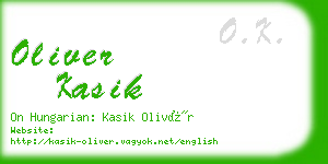 oliver kasik business card